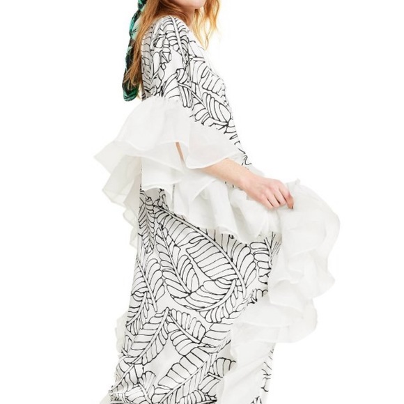 NEW Fe Noel x Target Sketch Palm Leaf Print Ruffle Trim Cover Up Dress 3X pl… - Picture 3 of 3